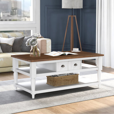 Mordern Coffee Table With 1 Drawer, Coffee Table Drawer Knobs