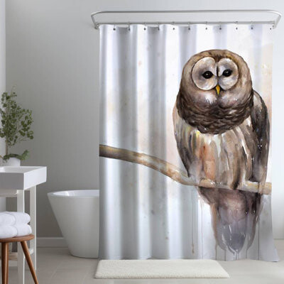 Begin Edition International Inc. Barred Owl Rustic Shower Curtain - Animal Bedroom Home Decor