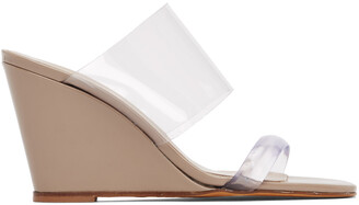 Maryam Nassir Zadeh Transparent & Brown Olympia Wedge Sandals