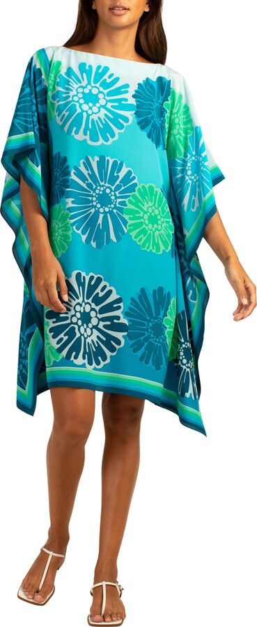 Theodora Short Silk Caftan Dress