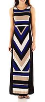 Thumbnail for your product : Studio 1 Sleeveless Geo-Striped Maxi Dress