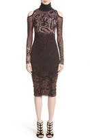 Thumbnail for your product : Fuzzi Women's Cold Shoulder Tulle Turtleneck Dress