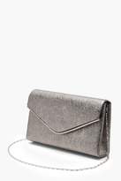 Thumbnail for your product : boohoo Cracked Metallic Piping Clutch