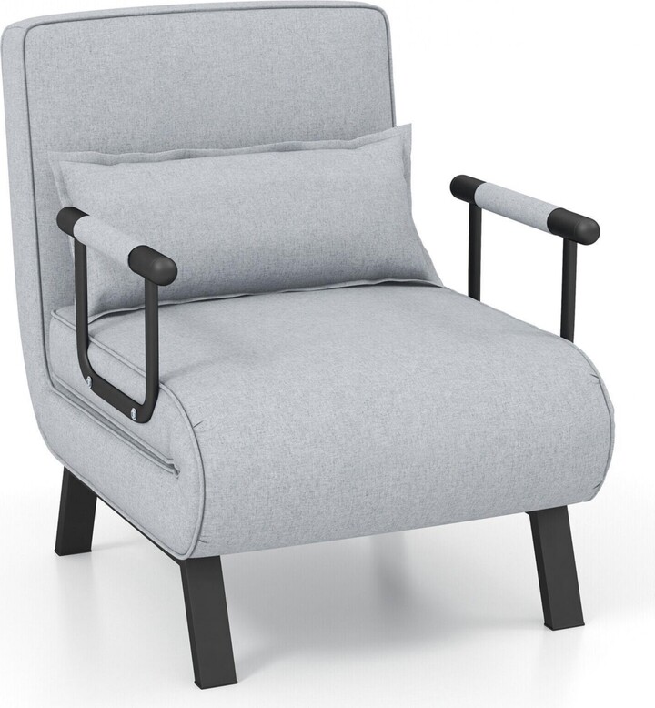 Gouun Folding 6 Position Convertible Sleeper Bed Armchair Lounge Couch with Pillow