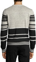 Thumbnail for your product : Diesel Striped Crewneck Sweater, Black