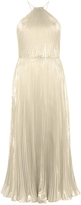 Thumbnail for your product : Jill Stuart Jill Gold plissé silk blend midi dress