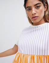 Thumbnail for your product : Noisy May short sleeve pop stripe smock dress