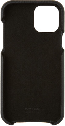 Tom Ford Black Grained Leather iPhone 12 Case