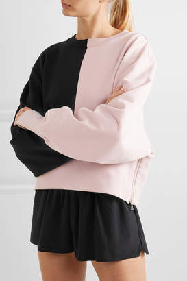 Vaara Maeve Cropped Color-block Cotton-blend Jersey Sweatshirt - Pink
