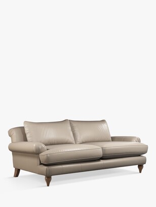 John Lewis & Partners Findon Grand 4 Seater Leather Sofa, Dark Leg