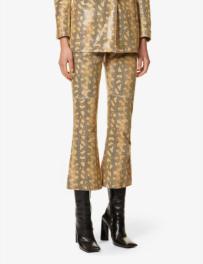 snakeskin leather trousers
