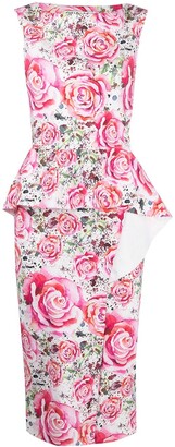 Le Petite Robe Di Chiara Boni Floral Peplum Dress