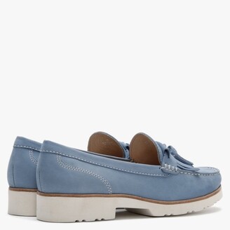 Daniel Glitto Blue Nubuck Leather Tassel Loafers
