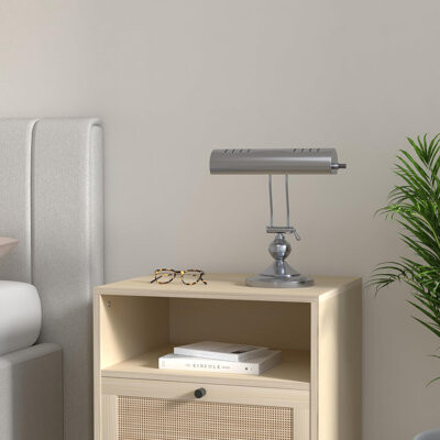 Bloomsbury Market Classic Adjustable Satin Nickel Piano Desk Lamp - Antique Style Banker's Light