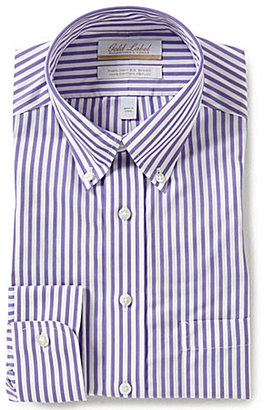 Roundtree & Yorke Gold Label Non-Iron Regular Full-Fit Button-Down Collar Striped Dress Shirt