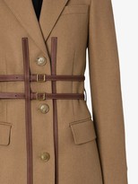 Thumbnail for your product : Burberry Leather Harness Detail Wool Tailored Coat