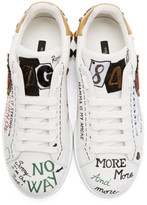 Thumbnail for your product : Dolce & Gabbana White Heart Graffiti Sneakers