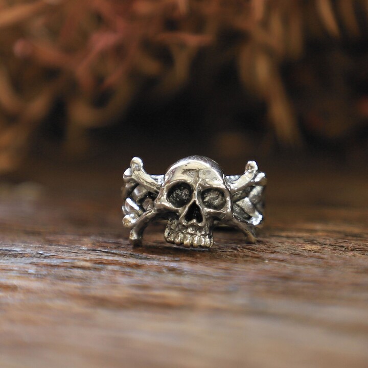 Etsy Sterling Silver Skull & Crossbones Ring - Bohemian Style