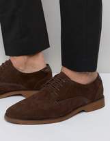 Thumbnail for your product : ASOS Lace Up Shoes In Brown Suedette With Contrast Details