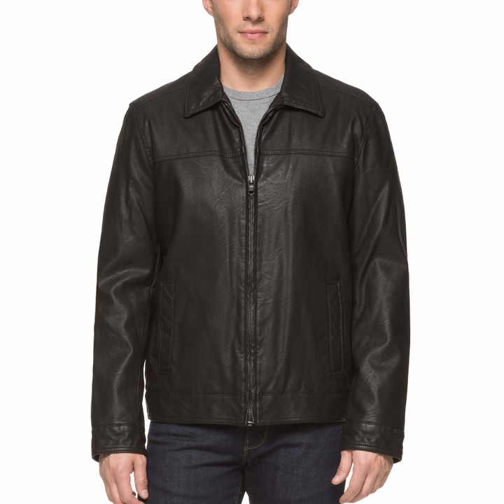 Tommy Hilfiger Men's Size Tall Smooth Lamb Touch Faux Leather Classic