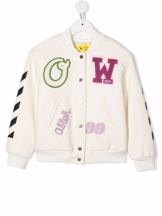 Off-White Logo-Patch Varsity Jacket
