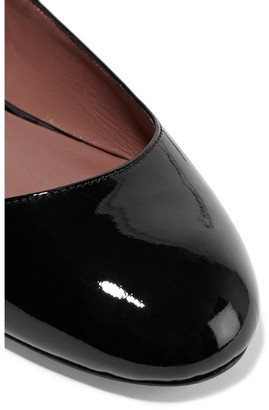 Tabitha Simmons Daria Lace-up Patent-leather Ballet Flats - Black