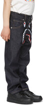 Thumbnail for your product : BAPE Kids Indigo Shark Embroidery Jeans
