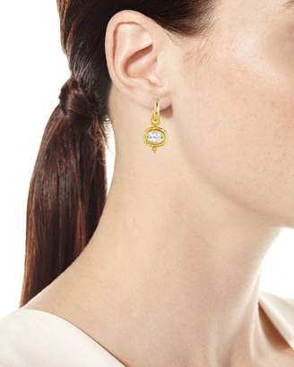 Elizabeth Locke Faceted Moonstone Earring Pendants, 7mm