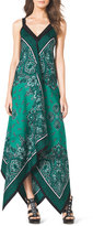 Thumbnail for your product : MICHAEL Michael Kors Scarf-Print Silk Dress