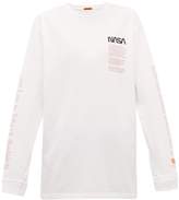 Thumbnail for your product : Heron Preston Nasa-embroidered Long-sleeve Cotton T-shirt - Mens - White Multi