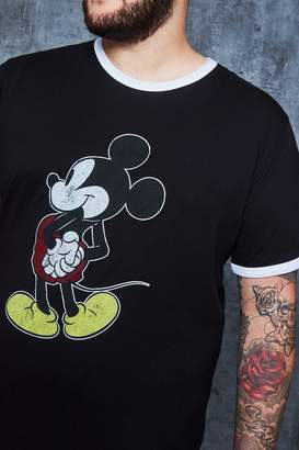 boohoo Big And Tall Disney Washed Out Mickey T-Shirt