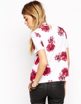 Thumbnail for your product : ASOS COLLECTION T-Shirt with High Neck in Floral Print
