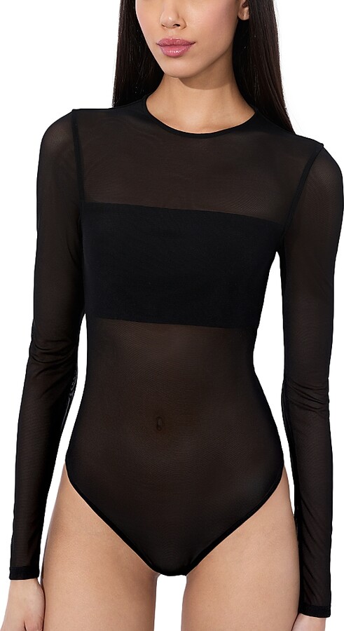 Alice and Olivia Bandeau Mesh Bodysuit