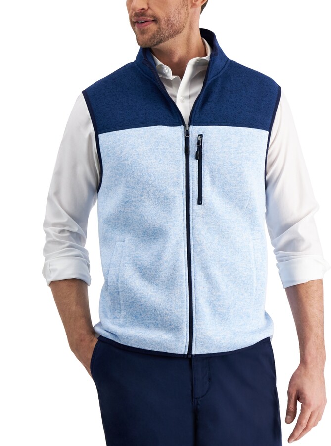 xtsrkbg Mens Fashion Thicken Slim Fit Zipper Knit Vest Sweater