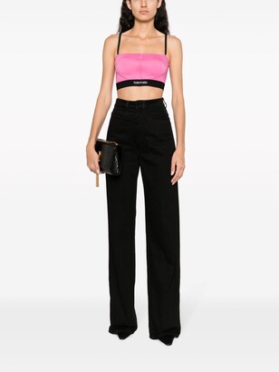 【関税&送料込】Tom Ford Top With Logoed Band Tom Ford Logo-Waistband Crop Top - ShopStyle