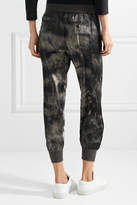 Thumbnail for your product : ATM Anthony Thomas Melillo Tie-dyed Crinkled Silk-charmeuse Tapered Pants - Black