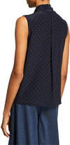 Thumbnail for your product : Vince Sleeveless Draped-Neck Silk Blouse