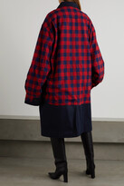 Thumbnail for your product : Balenciaga Oversized Padded Checked Flannel And Cotton-twill Coat - Red