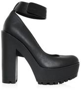 Thumbnail for your product : New Look Black Chunky Cleated Sole Ankle Strap Heels