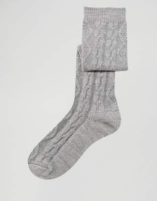 ASOS Design Cable Long Slouch Socks