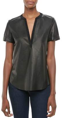 Twelfth Street By Cynthia Vincent Faux Leather Henley
