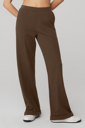 Alo Yoga  High-Waist Trouser Wide Leg Pants in Espresso Brown, Size: 2XS -  ShopStyle