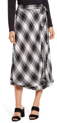 Caslon Plaid Wrap Skirt