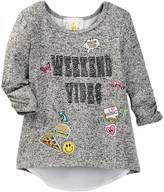 Thumbnail for your product : Jenna & Jessie 3/4 Sleeve Split Back Screen Top (Little Girls)
