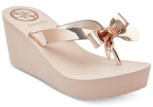 guess gold flip flops