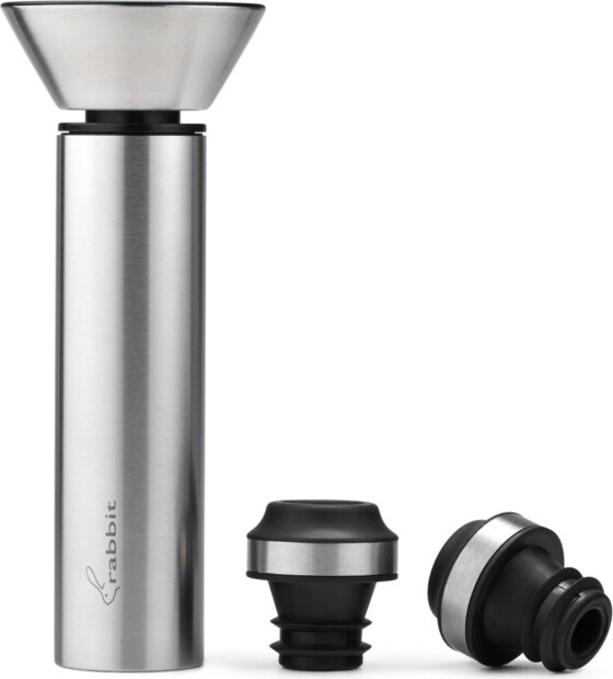 Rabbit Stainless Steel Vacuum Wine Preserver with 2 Stoppers