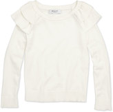 Thumbnail for your product : Milly Minis Knit Ruffle Pullover Sweater, White, Girls' 2-7