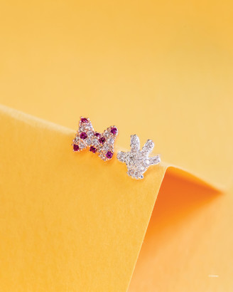 Short Story Women's Gold Earrings - Disney Earring Diamante Mickey Gloves & Bow