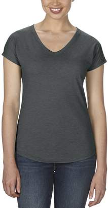 Anvil Women's Tri-Blend V-Neck 6750Vl Regular Fit Short Sleeve T-Shirt