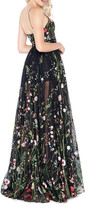 Thumbnail for your product : Mac Duggal Floral-Embroidered Sweetheart Sleeveless Bustier Gown